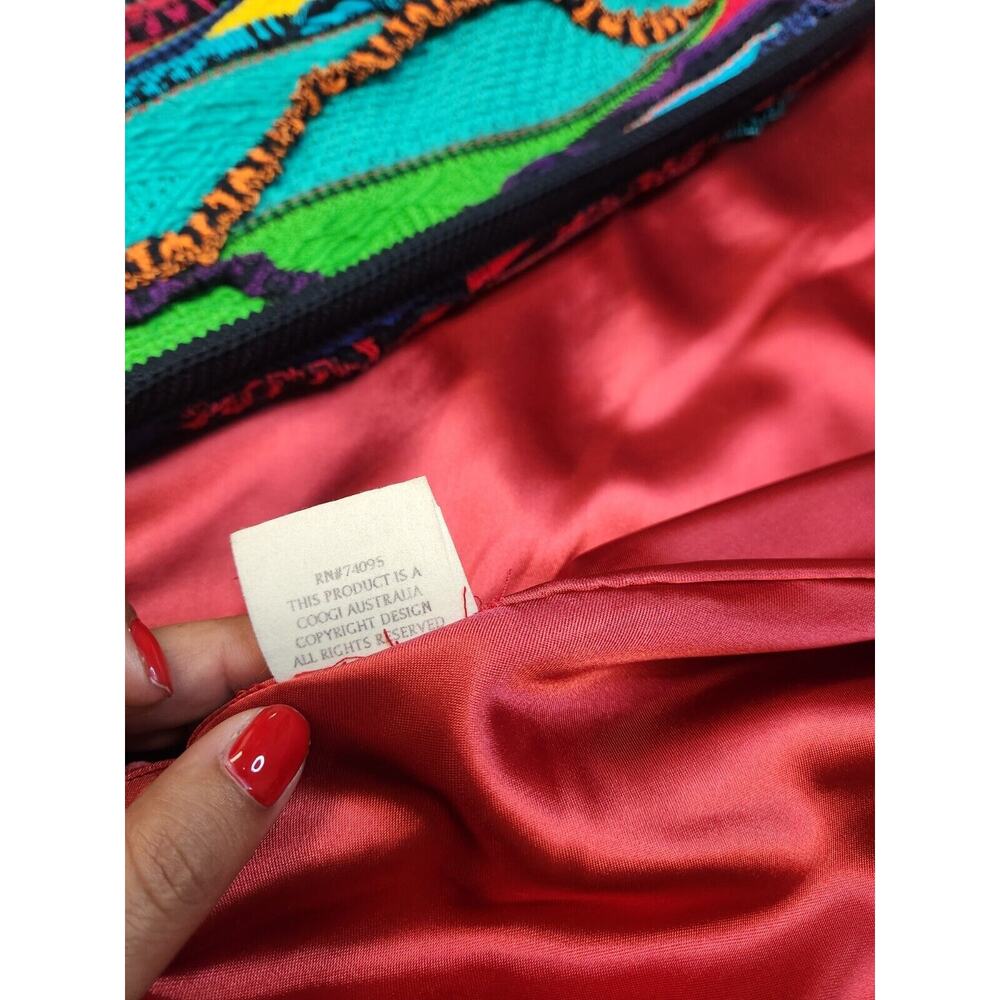 Vintage Cuggi "Coogi" Womens Multicolor Cotton Knit Australia Cardigan-Size SS - Picture 9 of 16